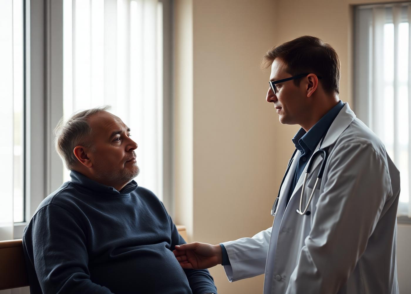 Konsultacja urologiczna dojrzałego pacjenta z lekarzem